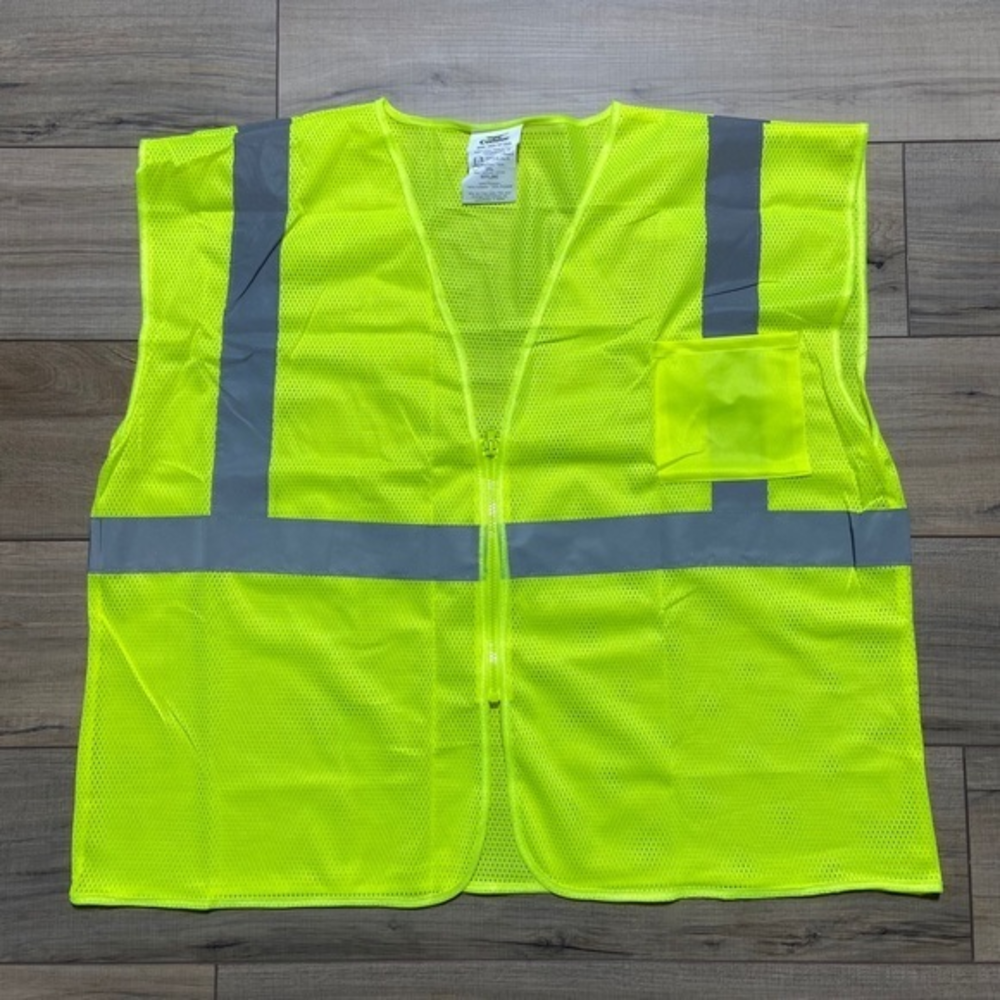Condor ANSI Type‎ R Class 2 High Visibility Zipper Vest Size 2XL Yellow